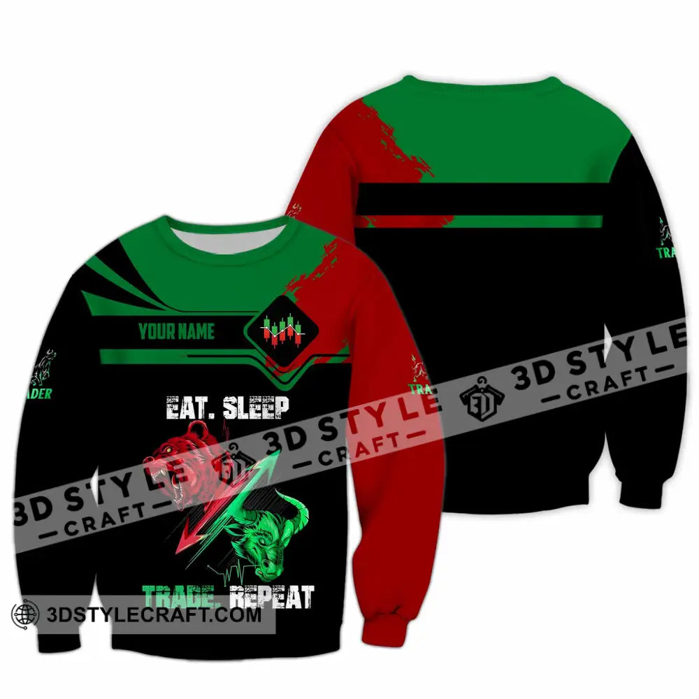 Unisex Shirt - Custom Eat Sleep Trade Repeat 3D Shirt Long Sleeve / S T-shirt