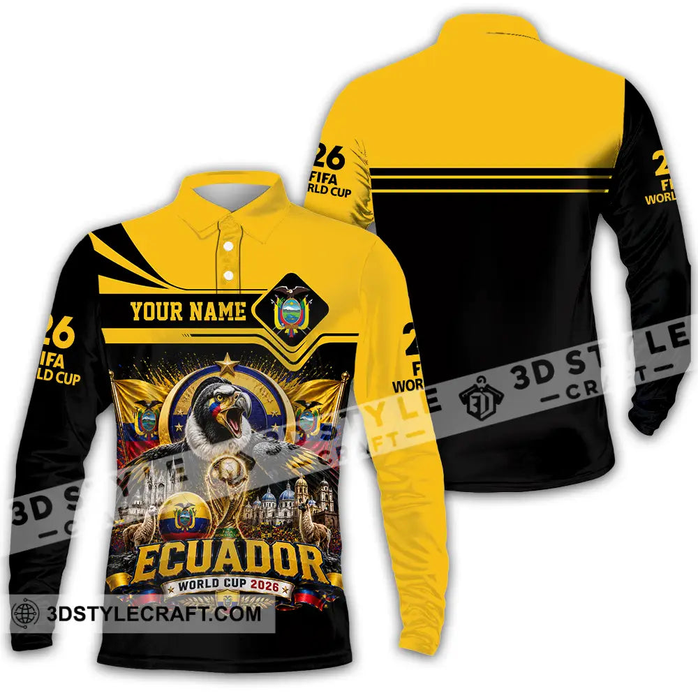 Unisex Shirt - Custom Ecuador World Cup 2026 Shirt - Long Sleeve Polo / S - T-shirt