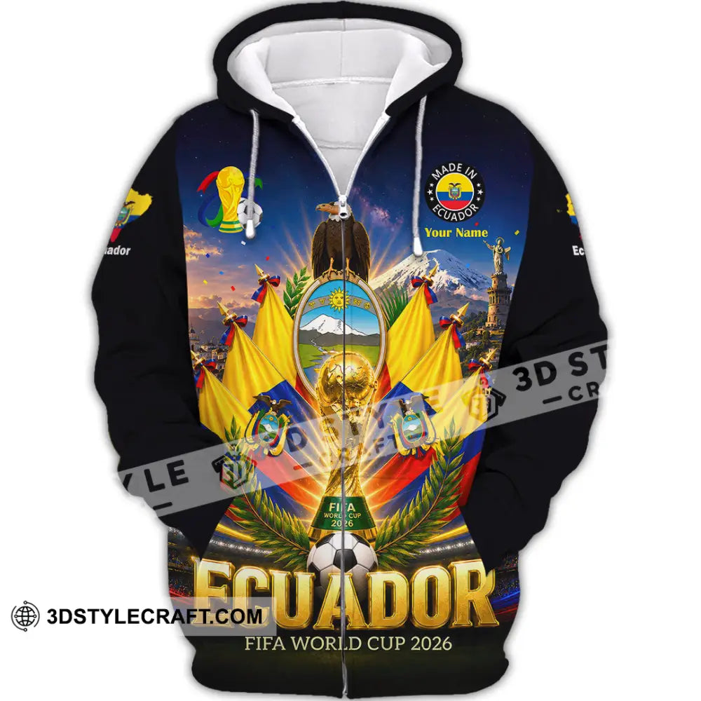 Unisex Shirt - Custom Ecuador World Cup 2026 Shirt - Zipper Hoodie / S - T-shirt