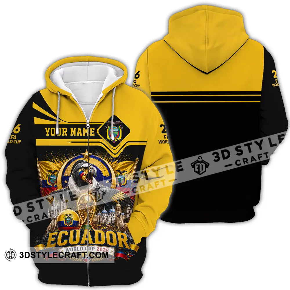 Unisex Shirt - Custom Ecuador World Cup 2026 Shirt - Zipper Hoodie / S - T-shirt