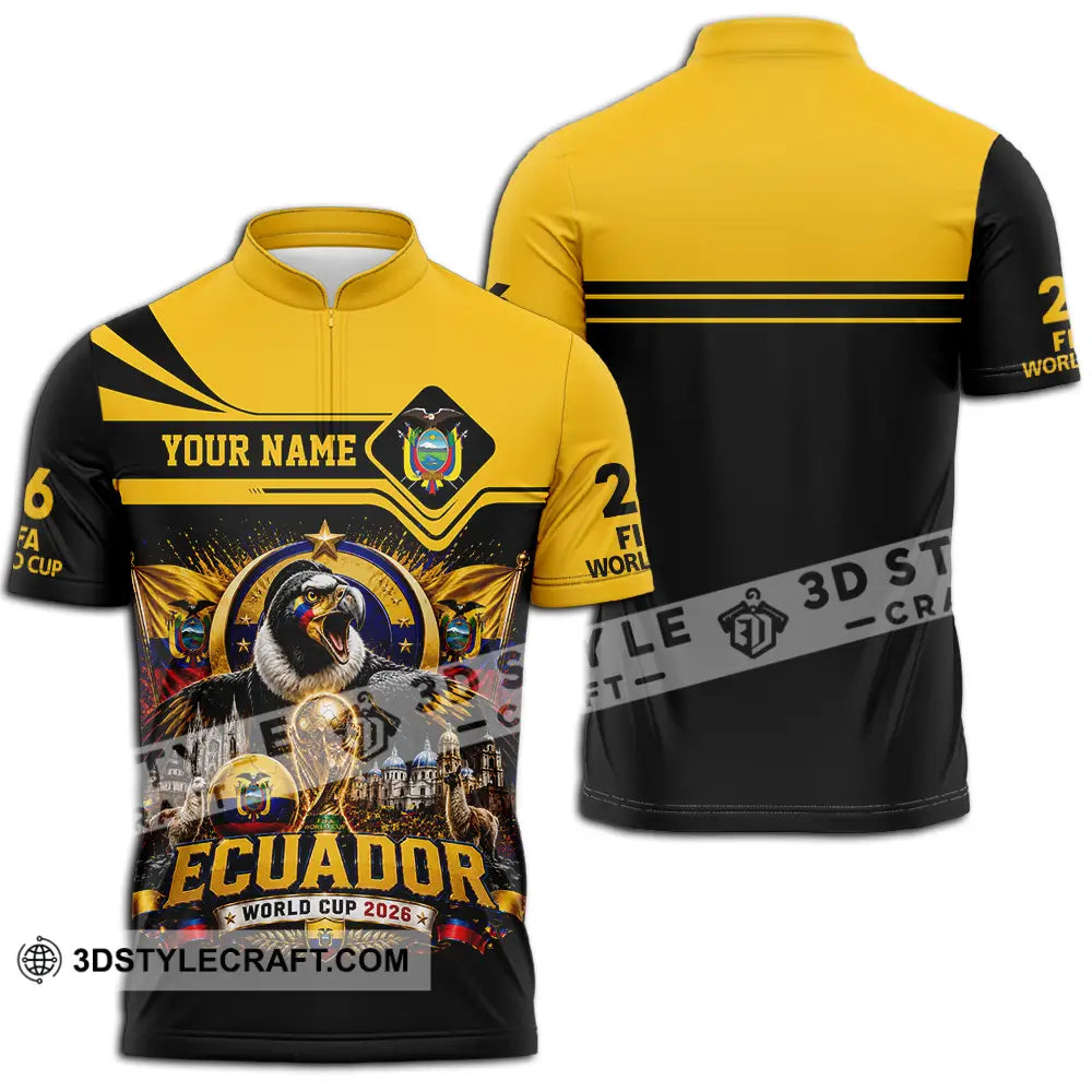 Unisex Shirt - Custom Ecuador World Cup 2026 Shirt - Zipper Polo Shirt / S - T-shirt