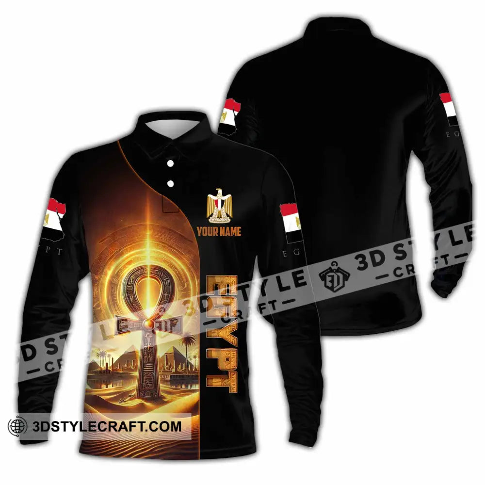 Unisex Shirt - Custom Egypt Shirt Long Sleeve Polo / S T-shirt