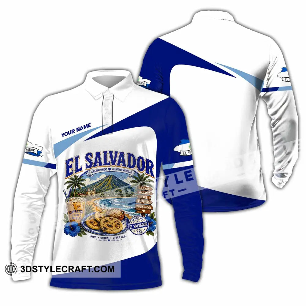 Unisex Shirt - Custom El Salvador Shirt - Long Sleeve Polo / S - T-shirt