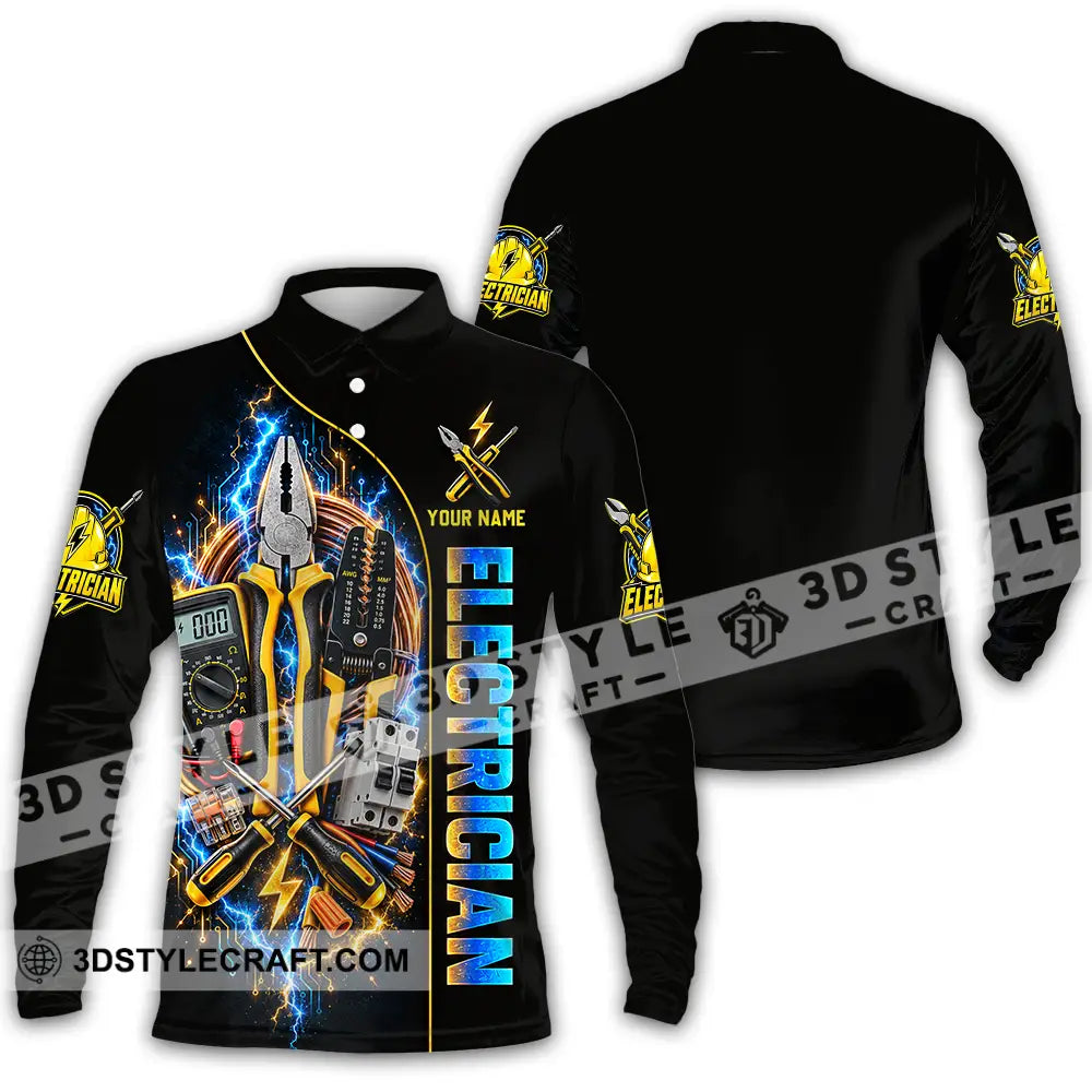 Unisex Shirt - Custom Electrician Shirt - Long Sleeve Polo / S - T-shirt