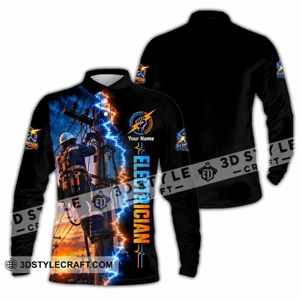 Unisex Shirt - Custom Electrician Shirt - Long Sleeve Polo / S - T-shirt