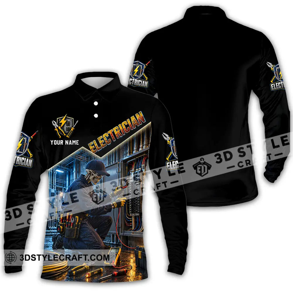 Unisex Shirt - Custom Electrician Shirt - Long Sleeve Polo / S - T-shirt