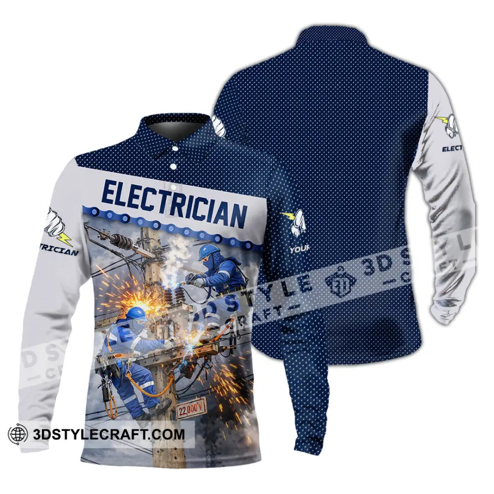 Unisex Shirt - Custom Electrician Shirt - Long Sleeve Polo / S - T-shirt