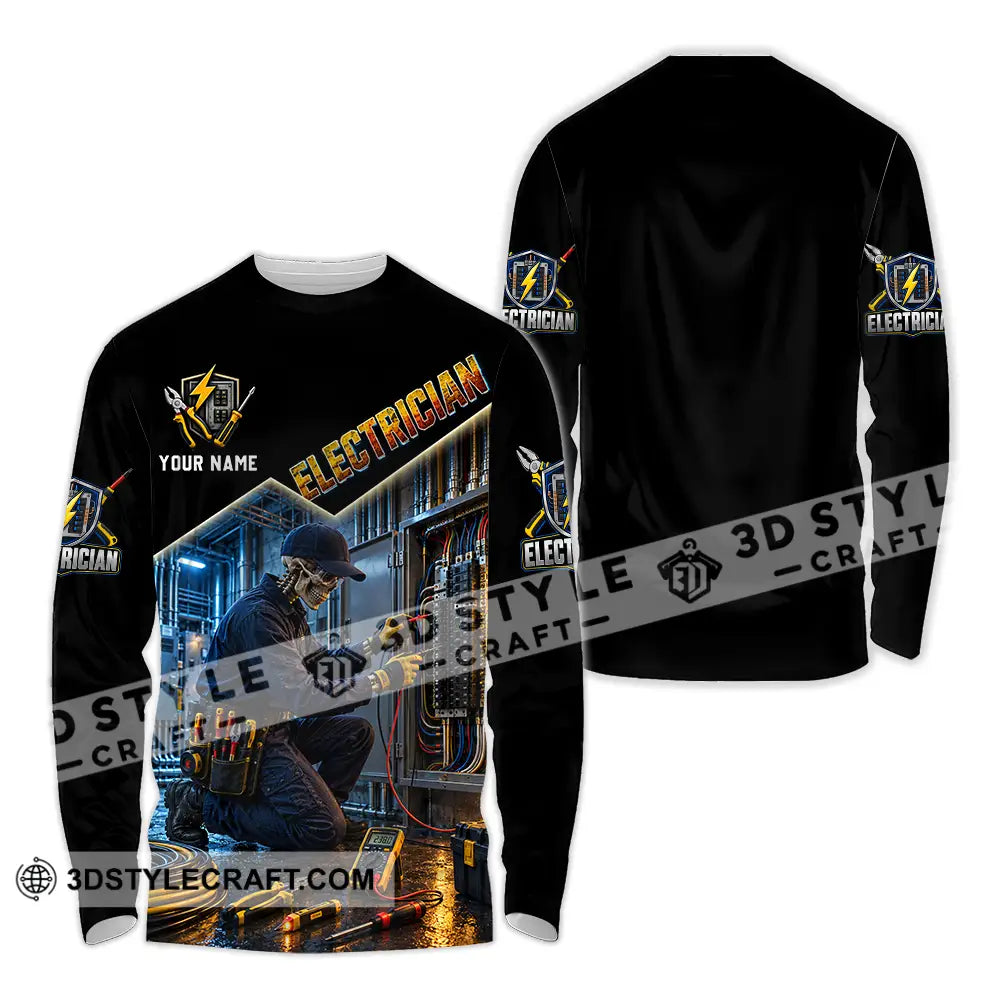 Unisex Shirt - Custom Electrician Shirt - Long Sleeve Shirt / S - T-shirt