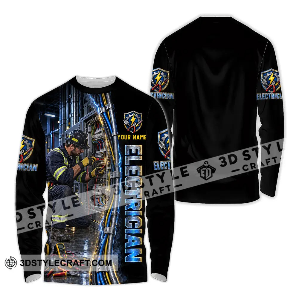 Unisex Shirt - Custom Electrician Shirt - Long Sleeve Shirt / S - T-shirt