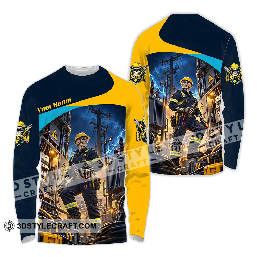 Unisex Shirt - Custom Electrician Shirt - Long Sleeve Shirt / S - T-shirt