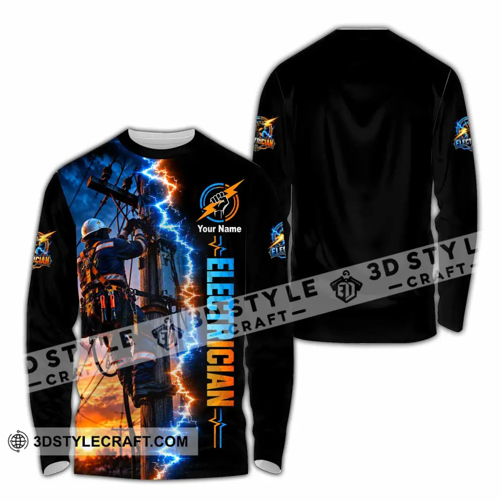 Unisex Shirt - Custom Electrician Shirt - Long Sleeve Shirt / S - T-shirt