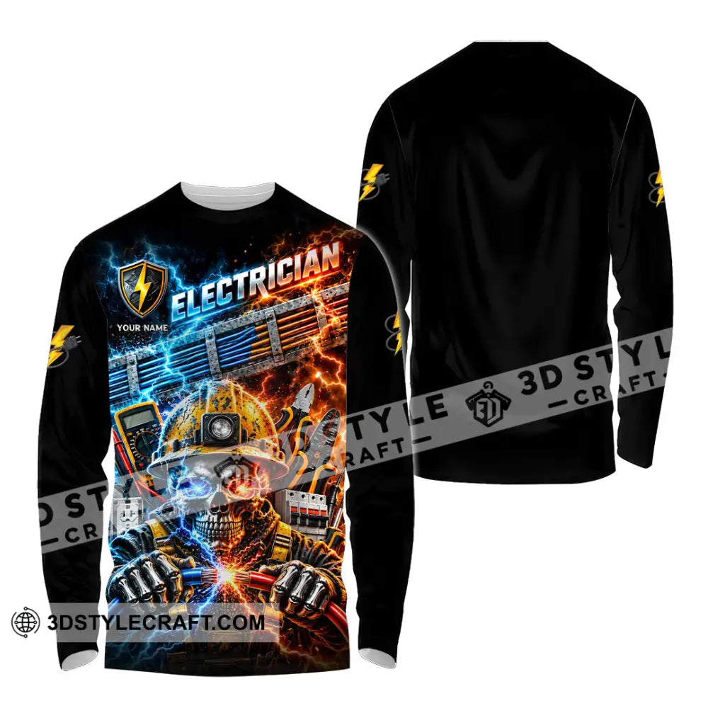 Unisex Shirt - Custom Electrician Shirt - Long Sleeve Shirt / S - T-shirt