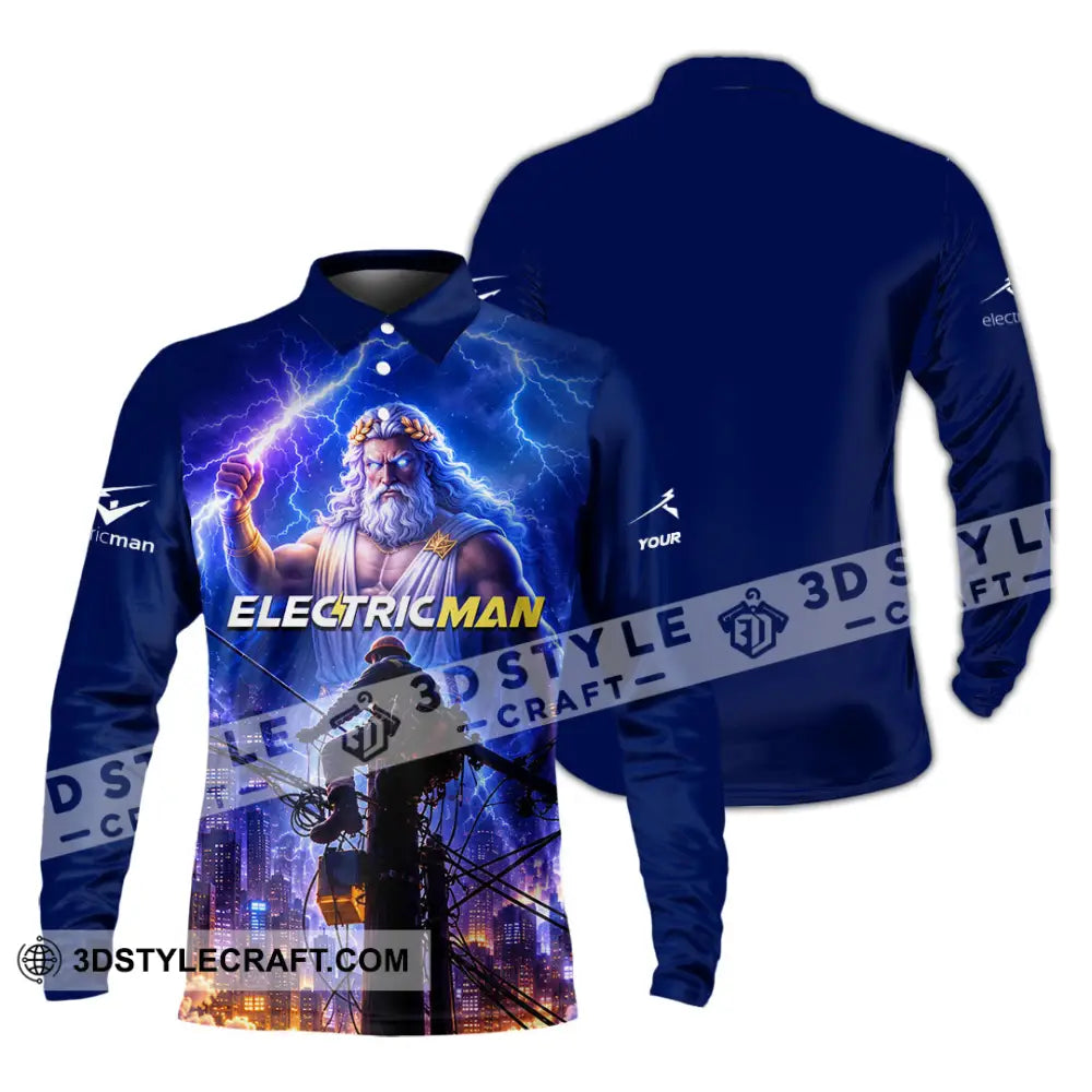 Unisex Shirt - Custom Electrician Man Shirt - Long Sleeve Polo / S - T-shirt
