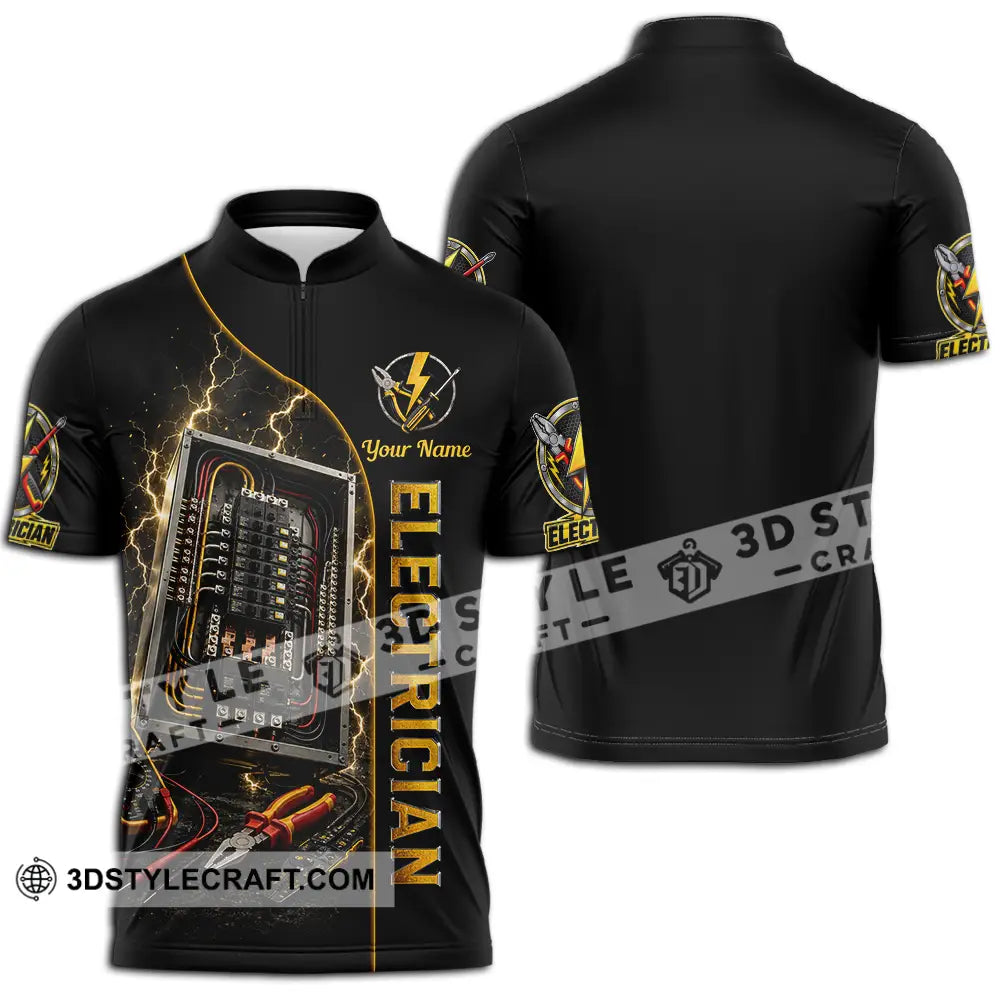 Unisex Shirt - Custom Electrician Shirt - Zipper Polo Shirt / S - T-shirt