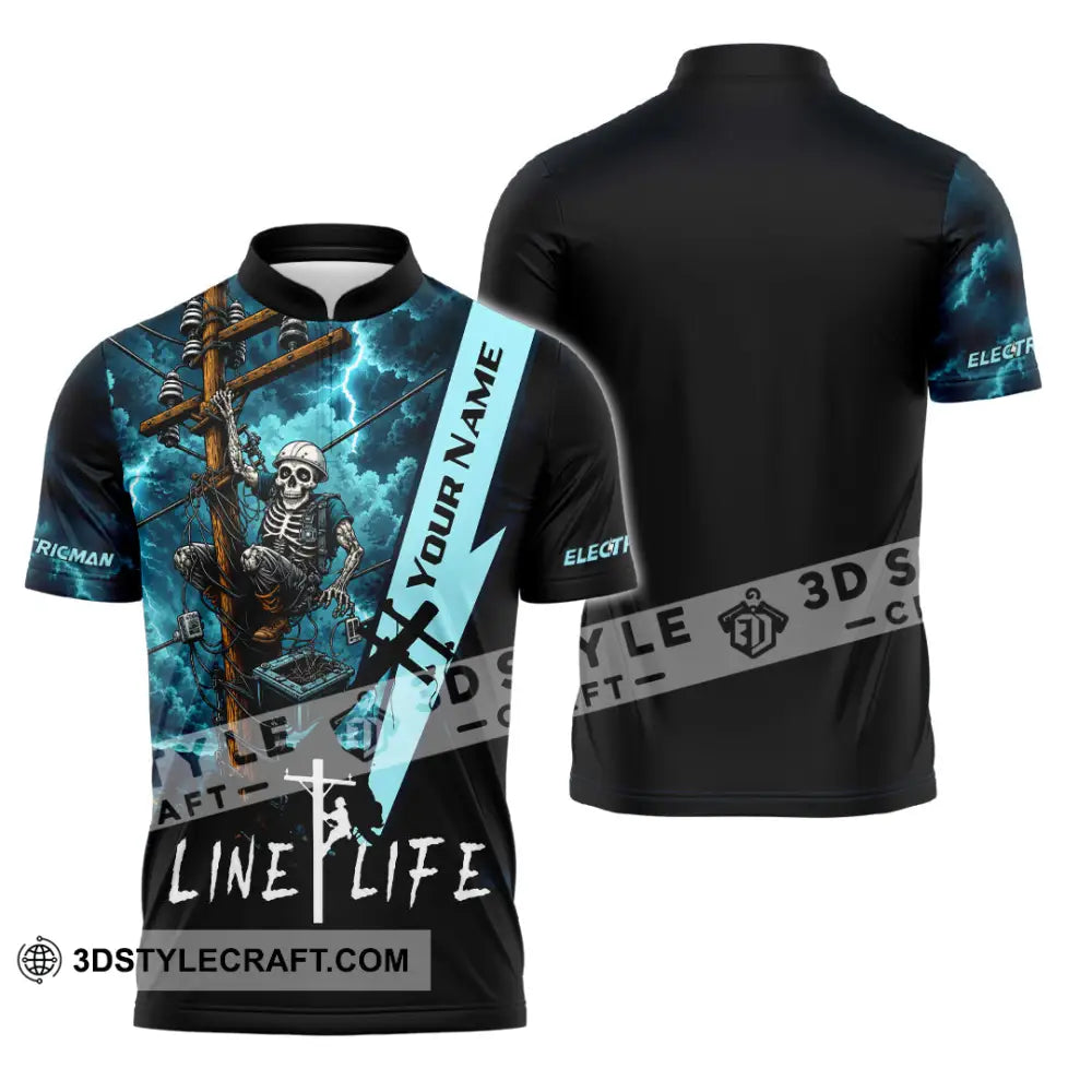 Unisex Shirt - Custom Electrician Shirt - Zipper Polo Shirt / S - T-shirt