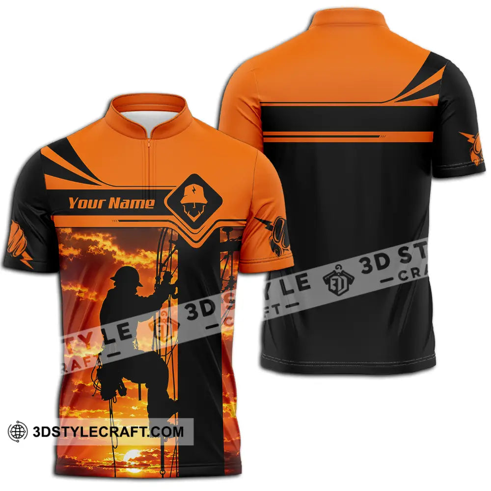 Unisex Shirt - Custom Electrician Shirt - Zipper Polo Shirt / S - T-shirt