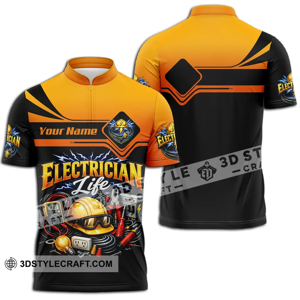 Unisex Shirt - Custom Electrician Shirt - Zipper Polo Shirt / S - T-shirt