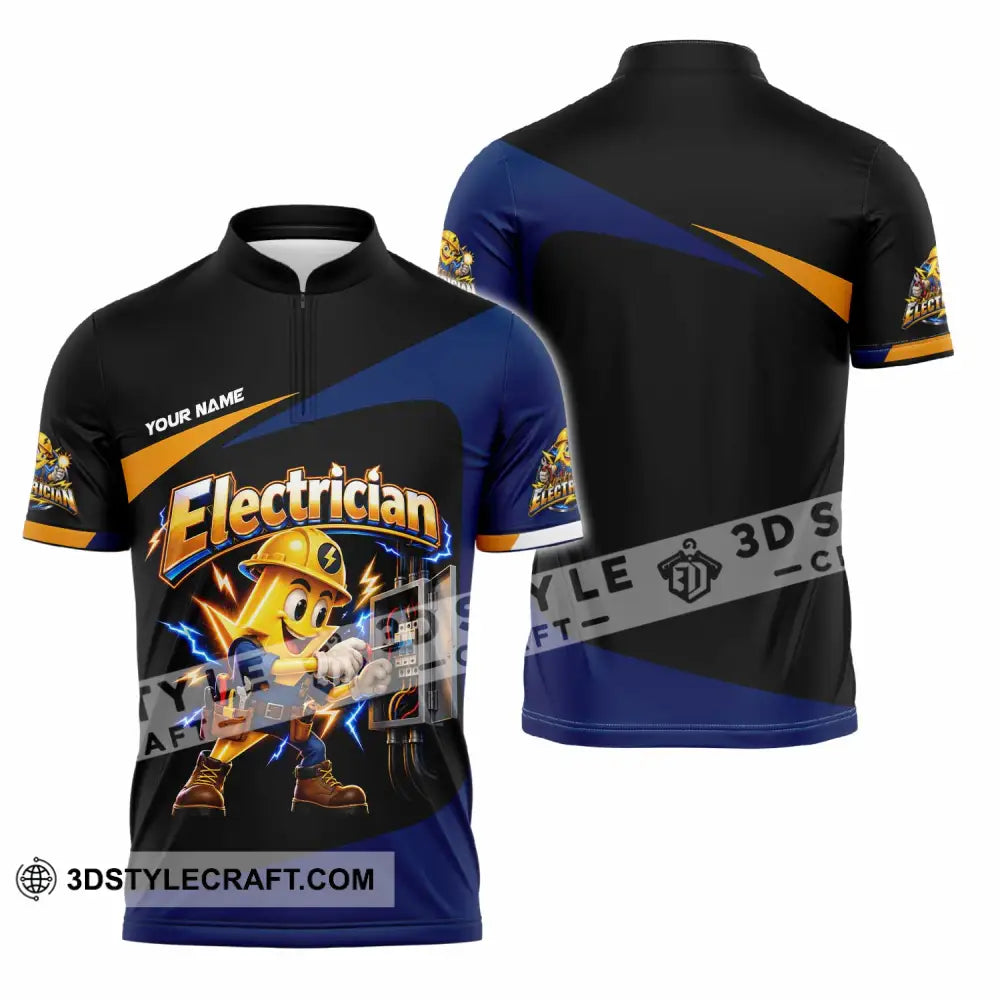 Unisex Shirt - Custom Electrician Shirt - Zipper Polo Shirt / S - T-shirt