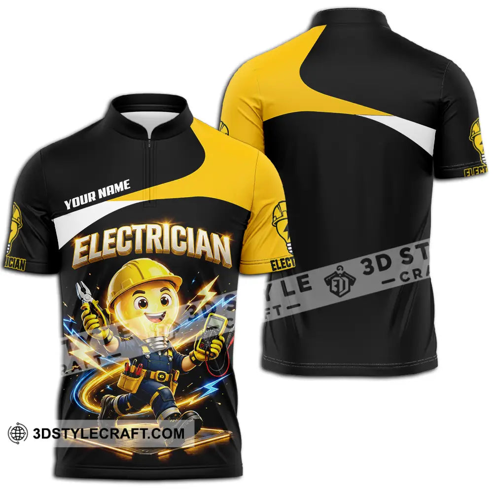 Unisex Shirt - Custom Electrician Shirt - Zipper Polo Shirt / S - T-shirt