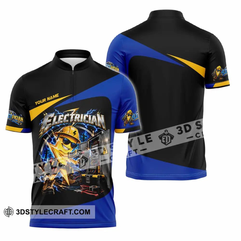 Unisex Shirt - Custom Electrician Shirt - Zipper Polo Shirt / S - T-shirt