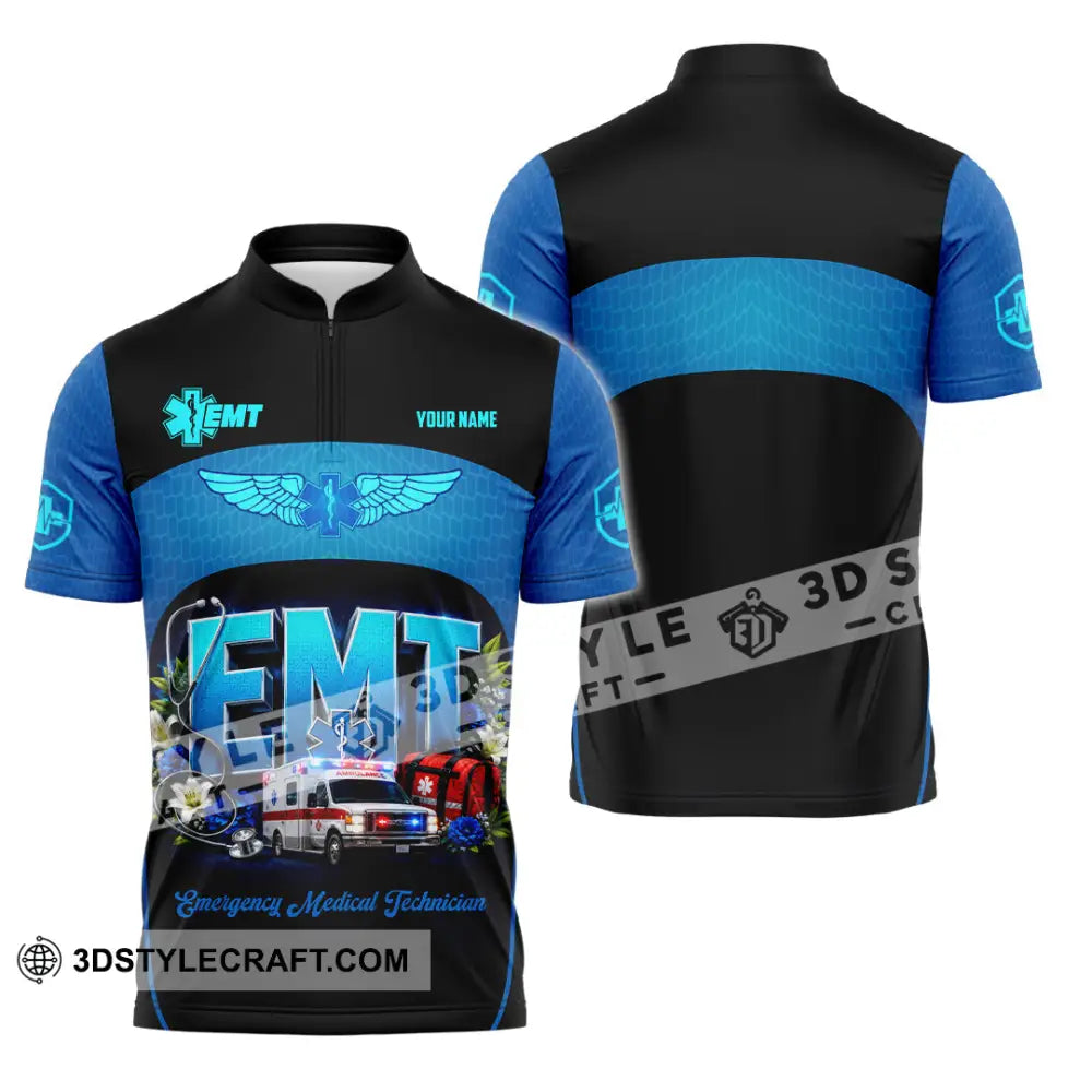 Unisex Shirt - Custom EMT Shirt - Zipper Polo Shirt / S - T-shirt