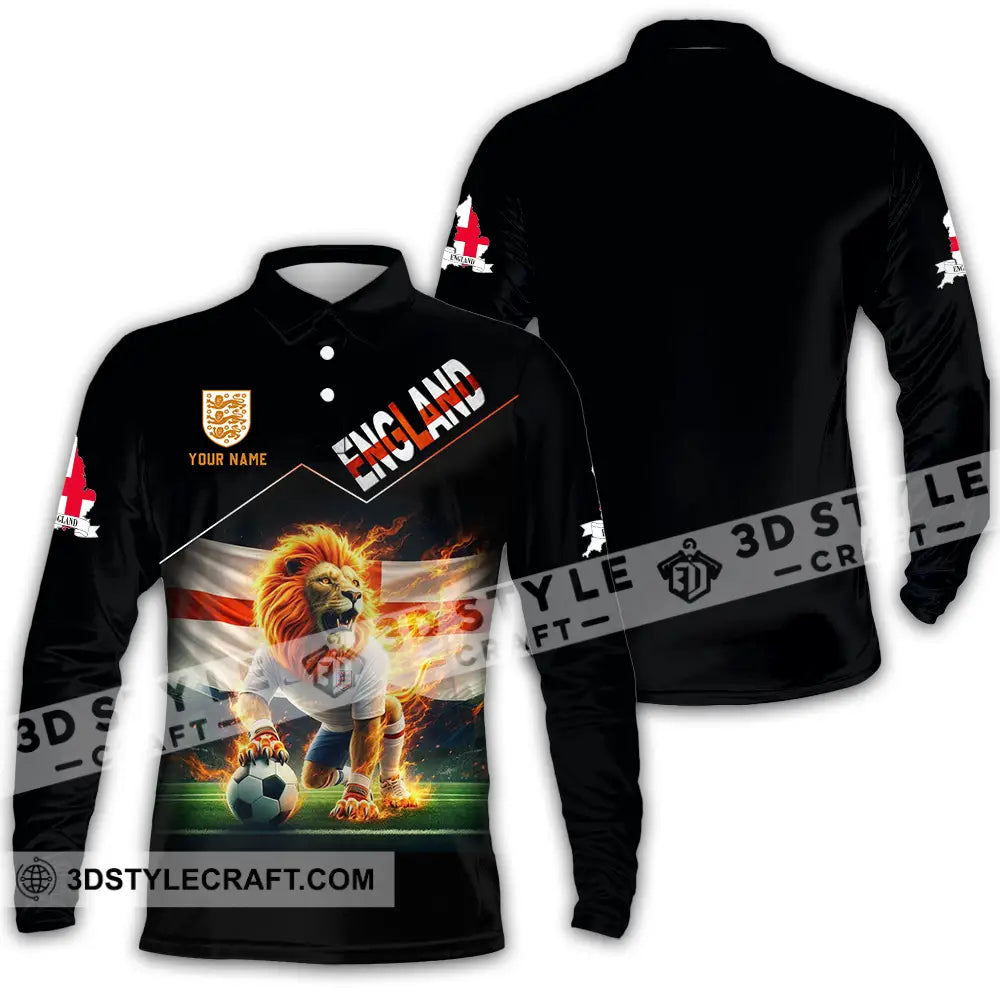 Unisex Shirt - Custom England 3D Shirt Long Sleeve Polo / S T-shirt