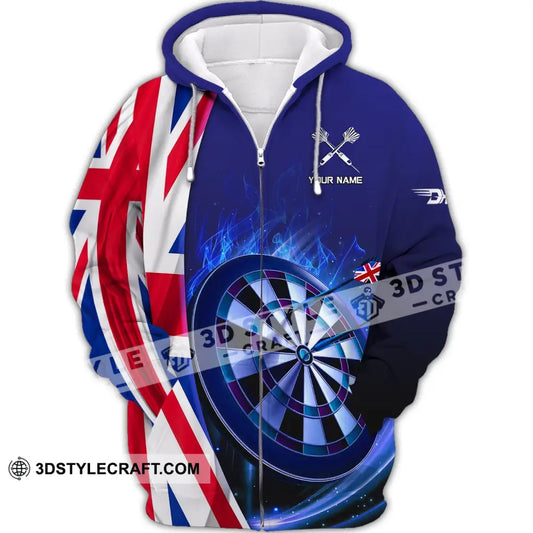 Unisex Shirt Custom England Darts Polo Hoodie Team T-Shirt Gift For Players Zipper / S