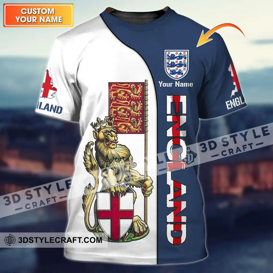 Unisex Shirt - Custom England Football Name T-Shirt Three Lion T-Shirt