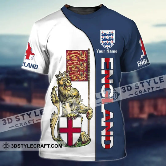 Unisex Shirt - Custom England Football Name T-Shirt, England Three Lion style option 2
