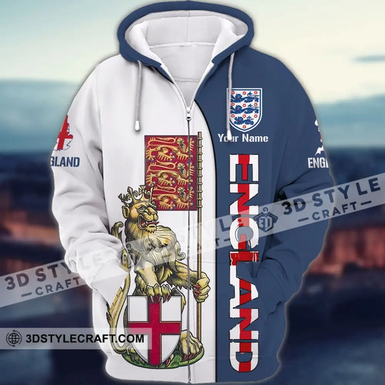 Unisex Shirt - Custom England Football Name T-Shirt, England Three Lion style option 4