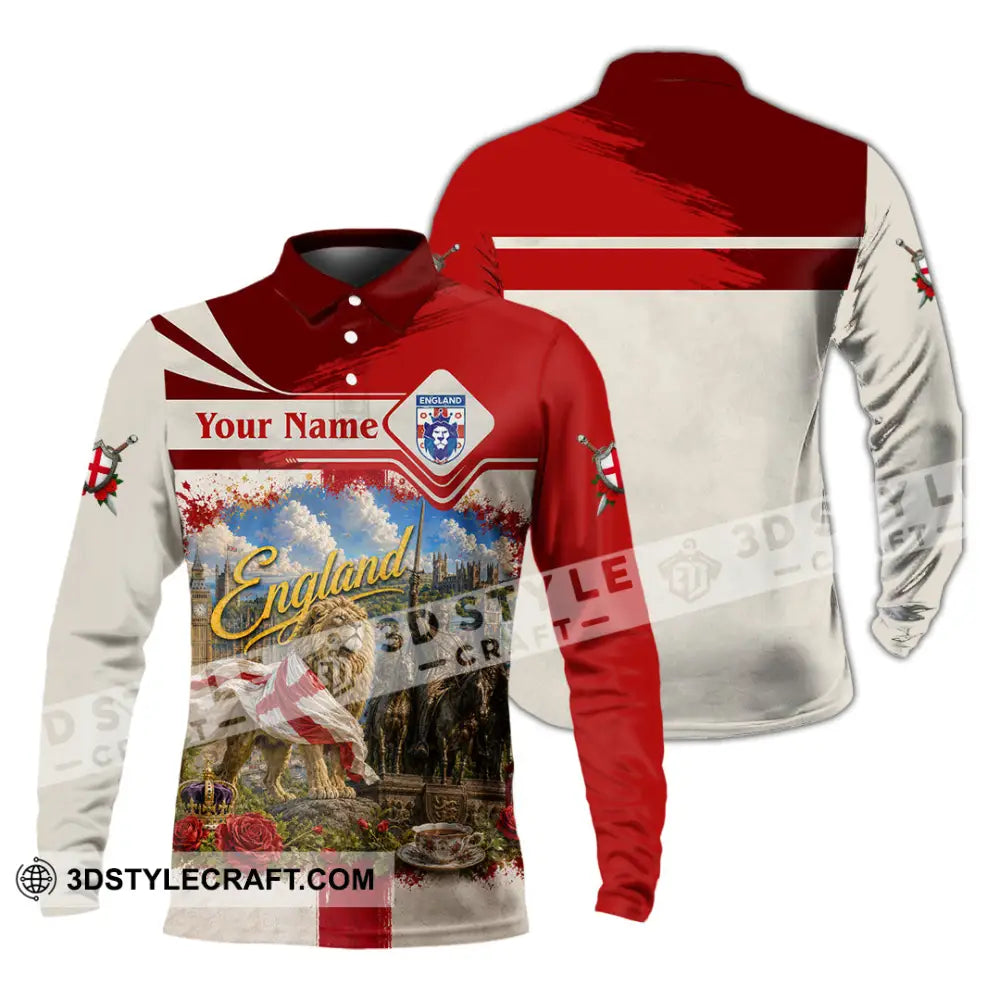 Unisex Shirt - Custom England Shirt - Long Sleeve Polo / S - T-shirt