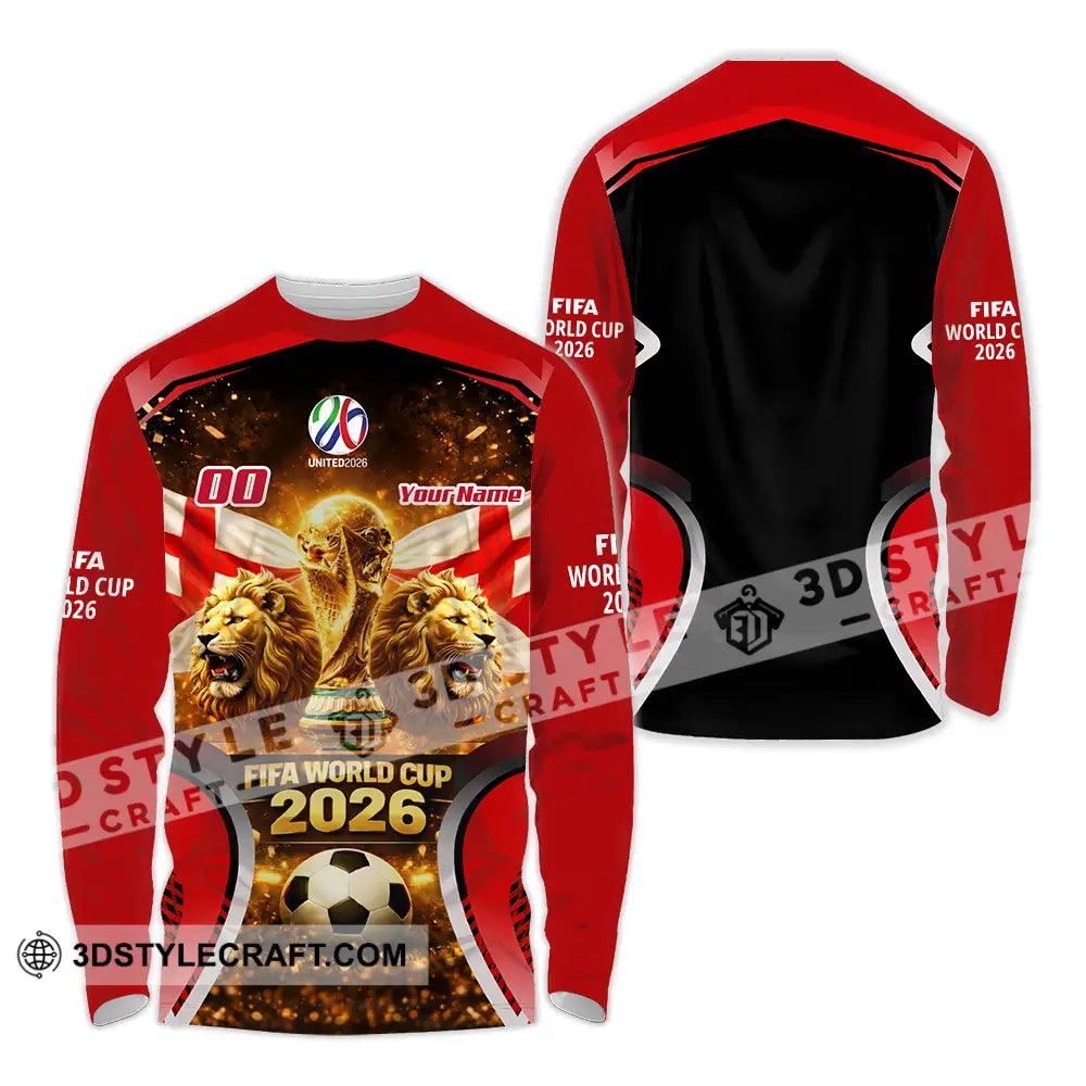 Unisex Shirt - Custom England World Cup 2026 3D Shirt - Long Sleeve Shirt / S - T-shirt