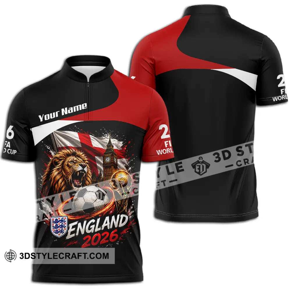 Unisex Shirt - Custom England World Cup 2026 Shirt - Zipper Polo Shirt / S - T-shirt