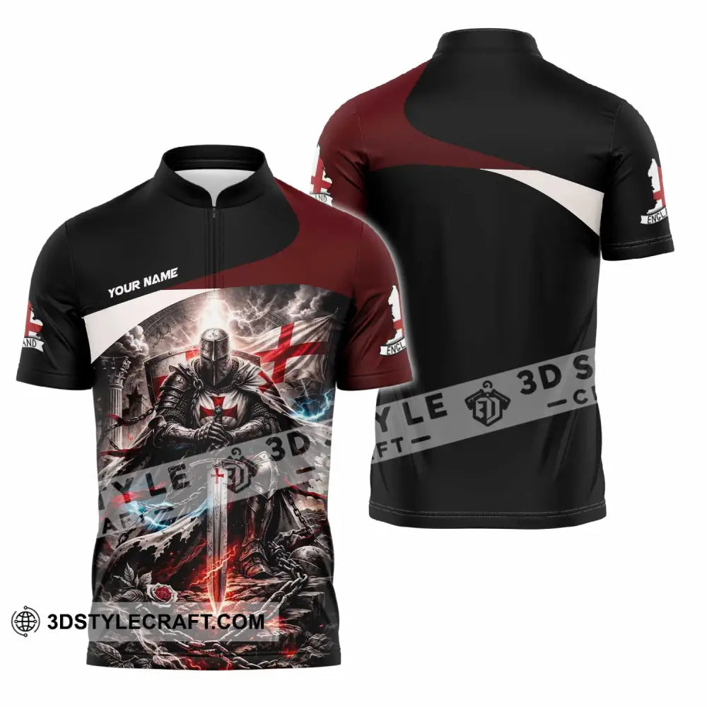 Unisex Shirt - Custom England Shirt - Zipper Polo Shirt / S - T-shirt