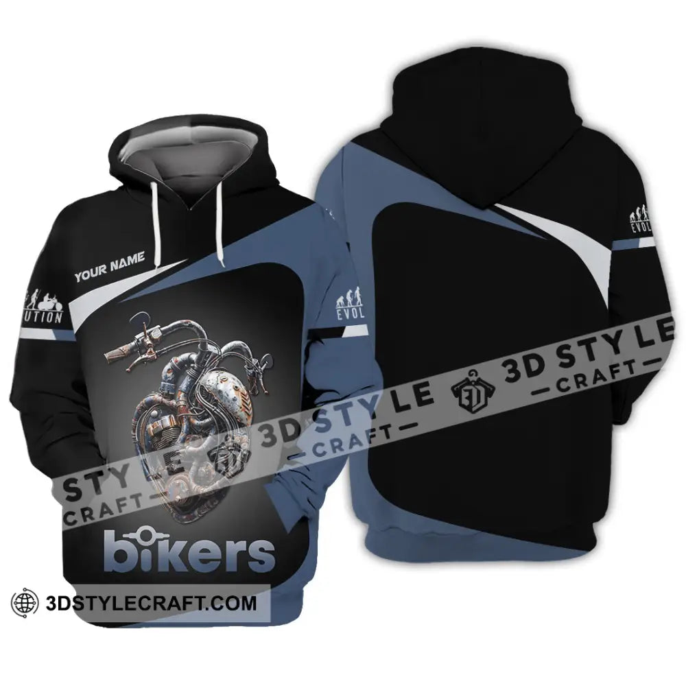 Unisex Shirt - Custom Evolution Heart Biker Shirt Hoodie / S T-shirt
