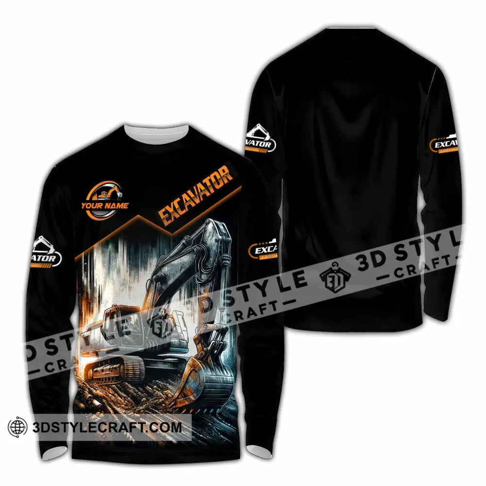 Unisex Shirt - Custom Excavator Shirt - Long Sleeve Shirt / S - T-shirt