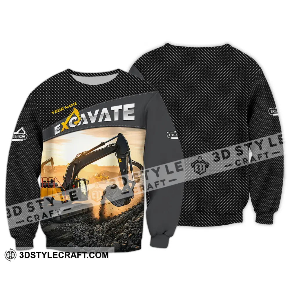 Unisex Shirt - Custom Excavator Shirt - Long Sleeve / S - T-shirt