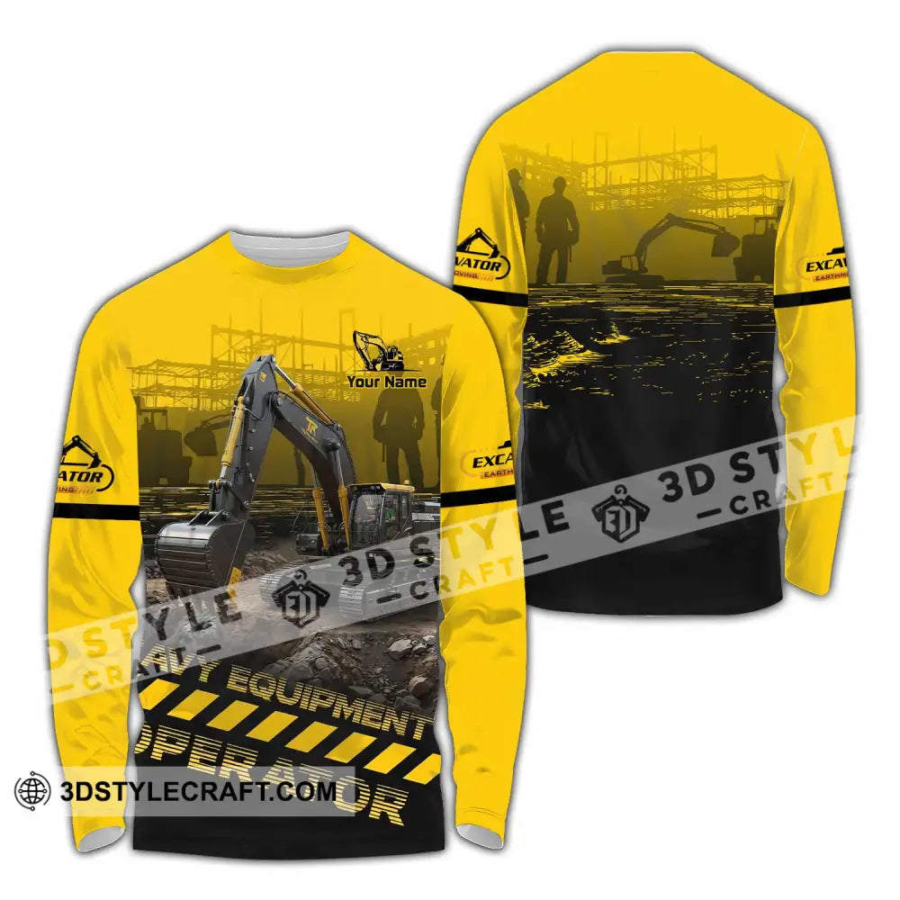 Unisex Shirt - Custom Excavator Shirt - Long Sleeve Shirt / S - T-shirt