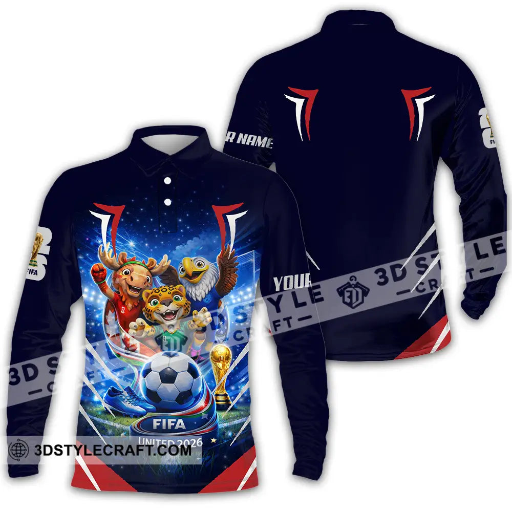 Unisex Shirt - Custom FIFA World Cup 2026 3D Shirt Long Sleeve Polo / S T-shirt