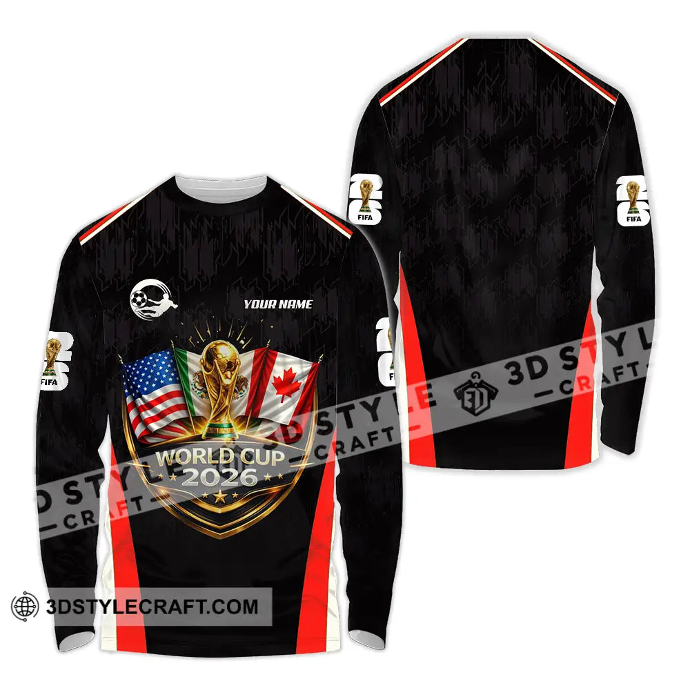 Unisex Shirt - Custom FIFA World Cup 2026 3D Shirt Long Sleeve Shirt / S T-shirt