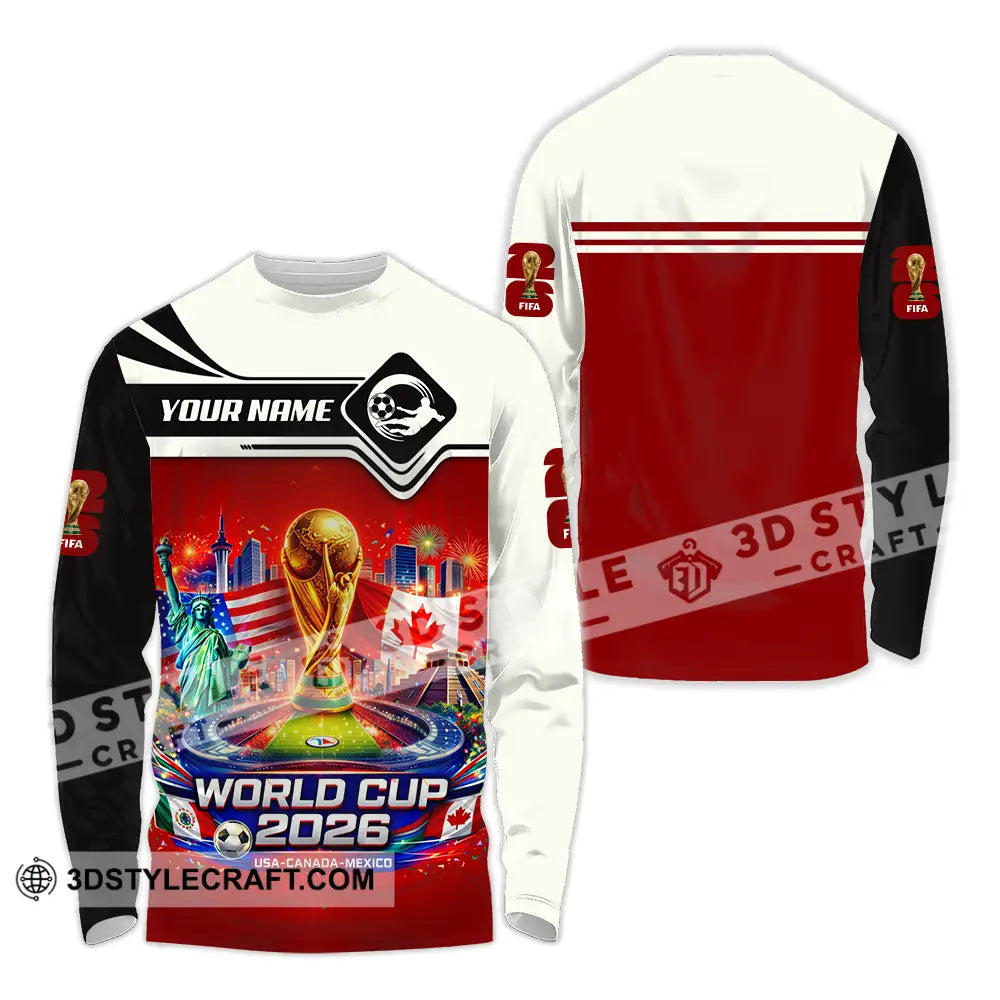 Unisex Shirt - Custom FIFA World Cup 2026 3D Shirt Long Sleeve Shirt / S T-shirt