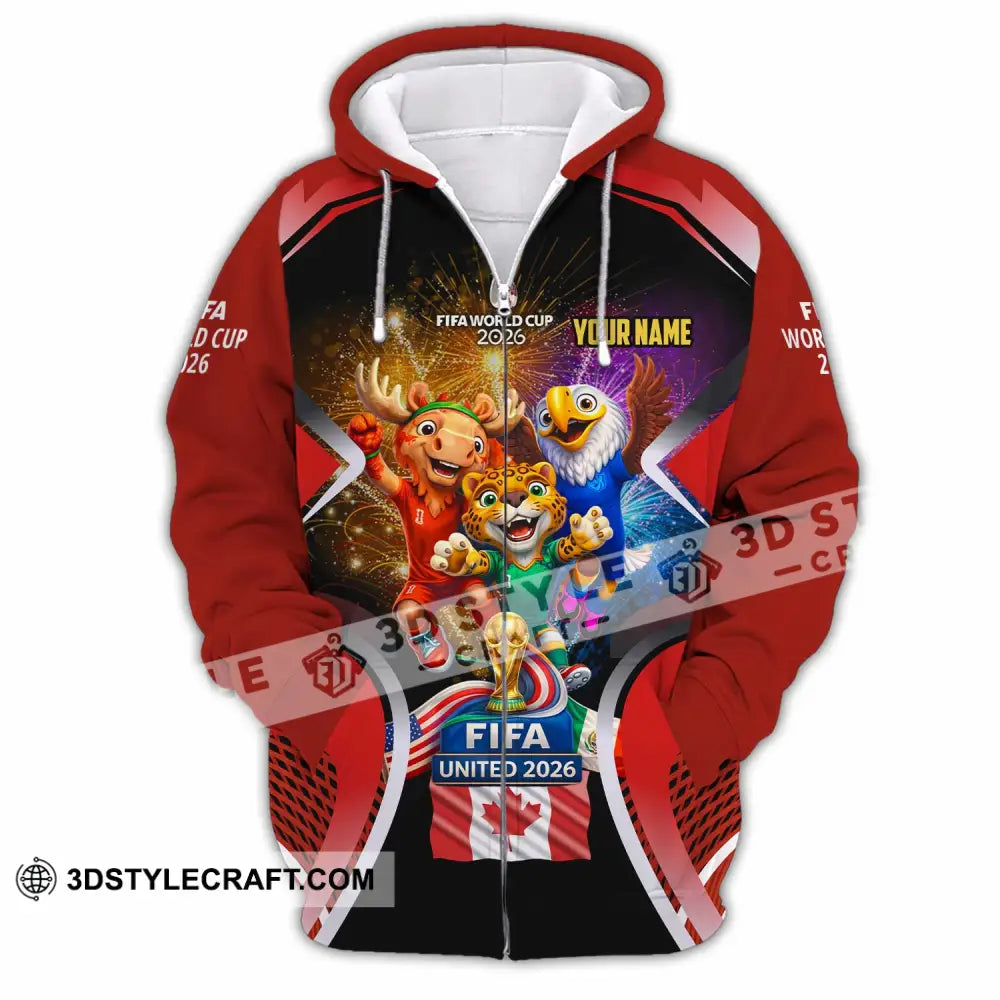 Unisex Shirt - Custom Fifa World Cup 2026 3D Shirt - Zipper Hoodie / S - T-shirt