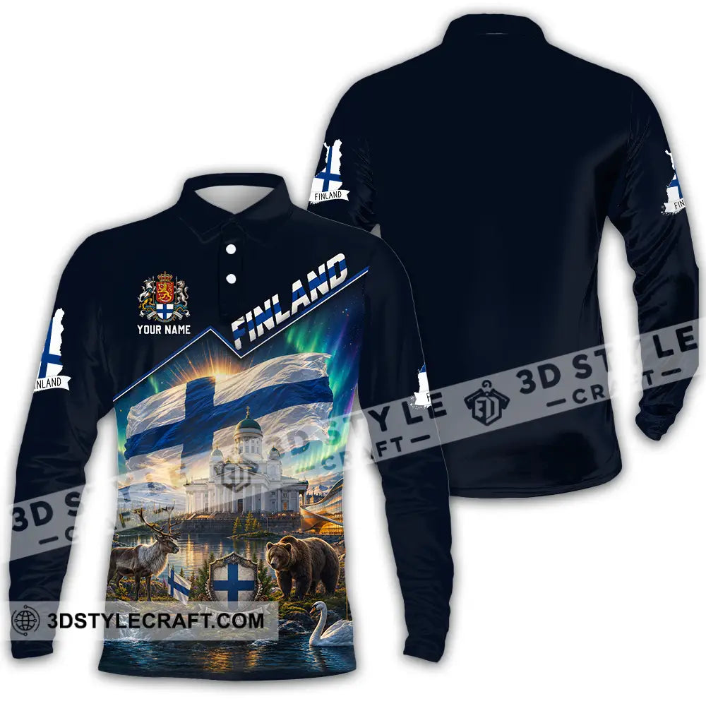 Unisex Shirt - Custom Finland Shirt - Long Sleeve Polo / S - T-shirt