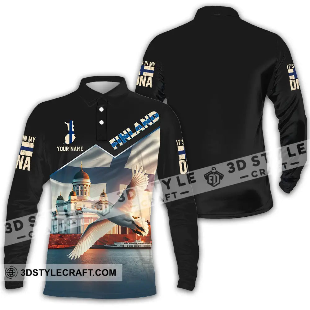 Unisex Shirt Custom Finland Shirt Long Sleeve Polo / S T shirt
