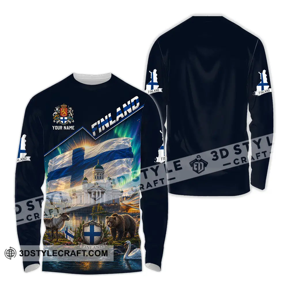 Unisex Shirt - Custom Finland Shirt - Long Sleeve Shirt / S - T-shirt
