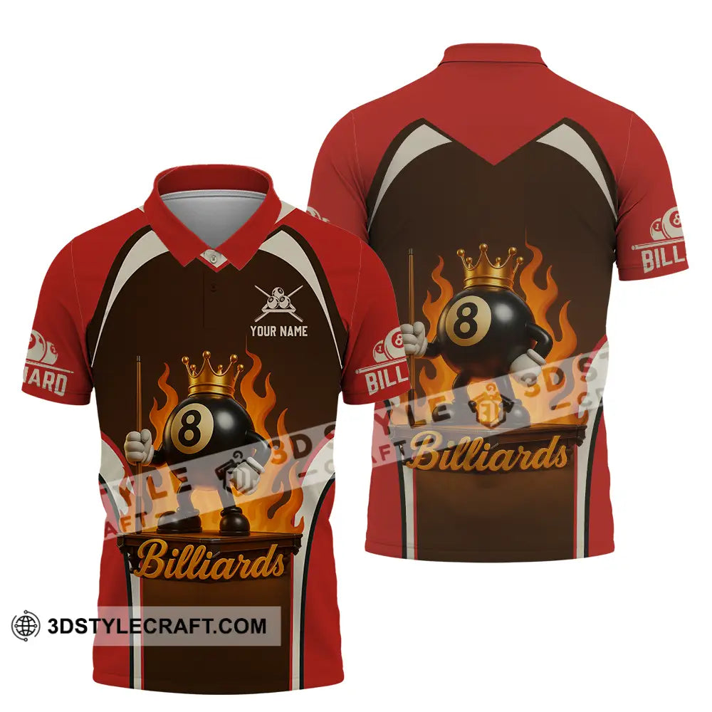 Unisex Shirt - Custom Fire Billiard Shirt Polo Shirt / S T-shirt