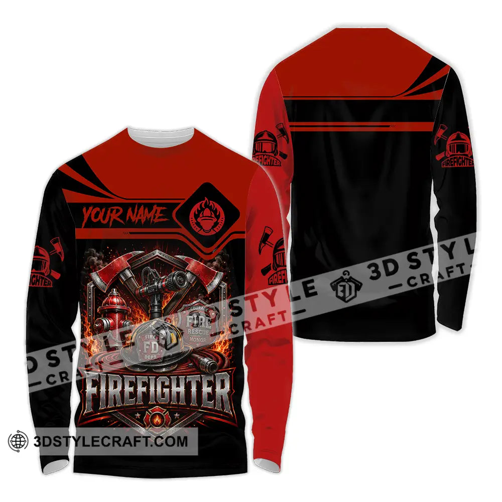 Unisex Shirt - Custom Fire Fighter Shirt - Long Sleeve Shirt / S - T-shirt