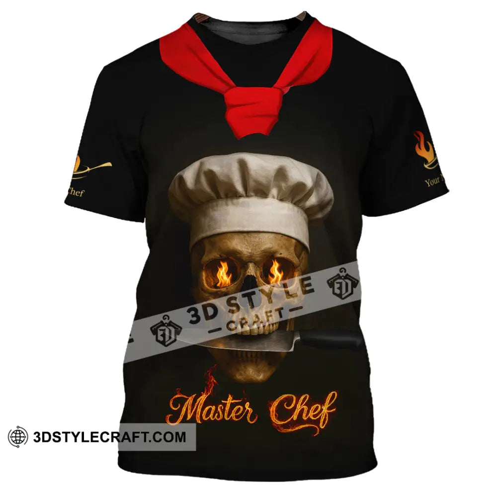 Unisex Shirt - Custom Fire Skullcap Master Chef Shirt T-Shirt / S T-shirt
