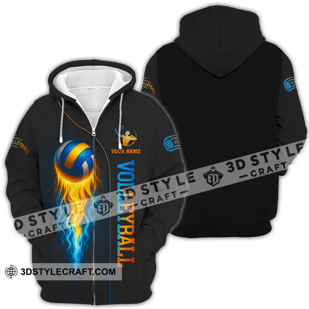 Unisex Shirt - Custom Fire Volleyball Shirt Zipper Hoodie / S T-shirt