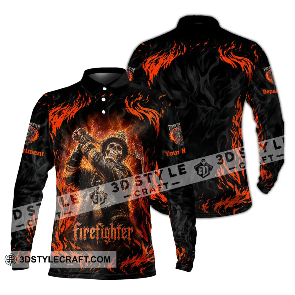 Unisex Shirt - Custom Firefighter Shirt - Long Sleeve Polo / S - T-shirt